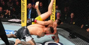 Ярослав Амосов задушує Хоеля Альвареса в партері UFC октагону