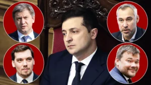 Володимир Зеленський з Русланом Стефанчуком, Олександром Корнієнком та Давидом Арахамією