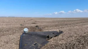 Уламки збитого безпілотника в полі на півдні Естонії