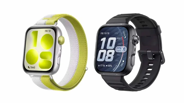 Huawei Watch Fit 5 Pro рядом с Apple Watch на ярких дисплеях