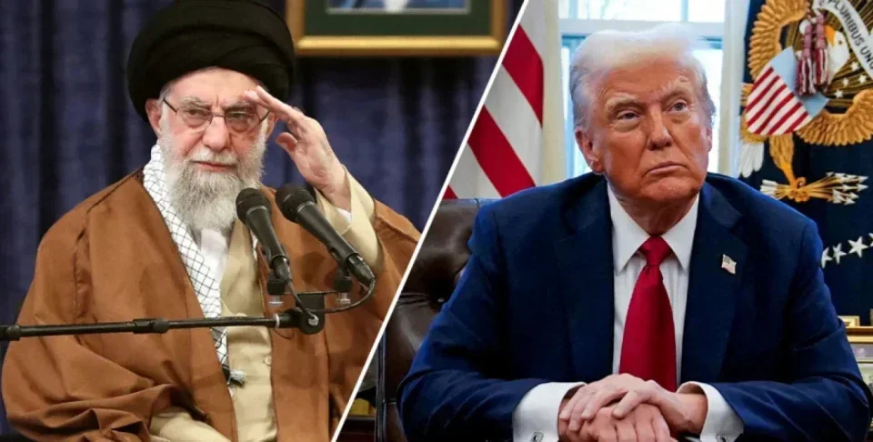 Хаменеї за трибуною та Трамп на тлі переговорів Ірану зі США