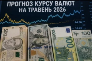 Прогноз курсів долара, євро та гривні на травень з купюрами та графіками.