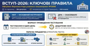 Ключові правила НМТ-2026: заміна фізики на безпечний рух на дорогах, скасування ДПА, предмети.