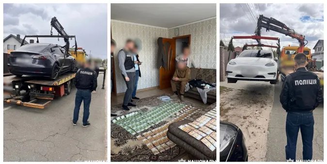 Поліцейські вилучають Tesla та пачки готівки під час обшуків у ТЦК