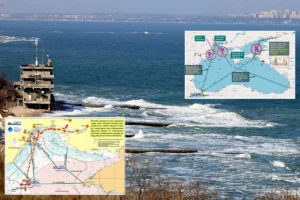 Карта одеських лиманів із зонами заборони риболовлі в Чорному морі