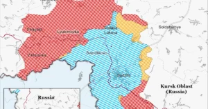 Карта Курської області з районами просування та контролю ЗСУ