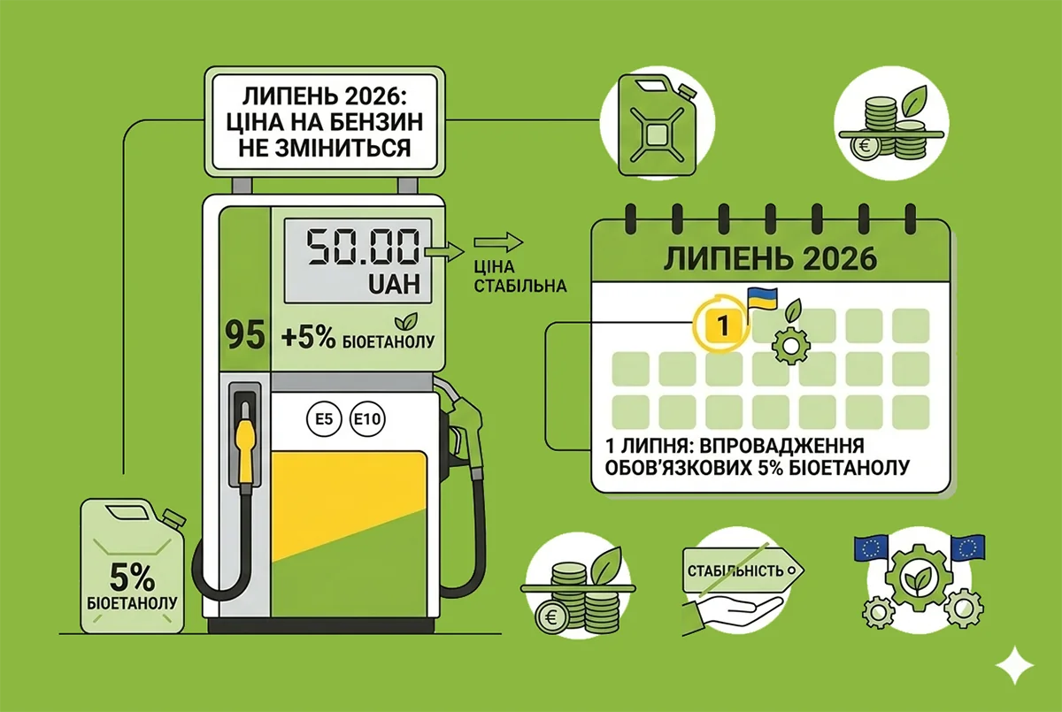 Бензоколонка Е10 з ціною 50 грн та календар запровадження біоетанолу з 1 липня