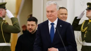 Гітанас Науседа та Володимир Зеленський на зустрічі щодо війни з Росією