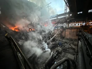Пошкоджена шахта ДТЕК після удару дронів окупантів