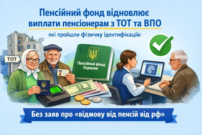 Пенсионеры с ТОТ подтверждают личность для выплат Пенсионного фонда Украины