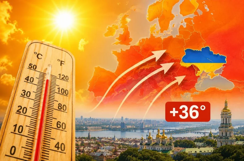 Спека в Україні: термометр показує +36 градусів на карті Києва