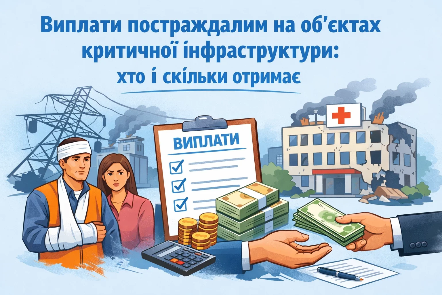 Государственные выплаты до 1 млн грн для пострадавших работников критической инфраструктуры