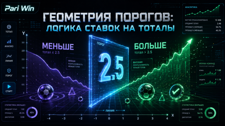 Геометрия порогов в линии Пари Вин и логика ставок на тоталы