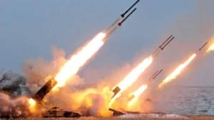 Ракетні удари Росії по Україні: запуск снарядів з установок