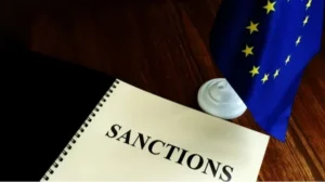 Документ SANCTIONS з прапором ЄС про санкції проти VK