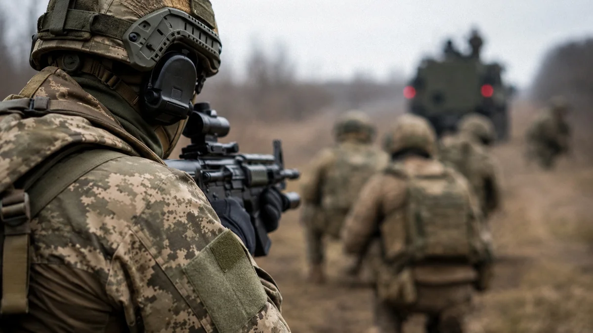 Бійці Обєднаних сил швидкого реагування ЗСУ наступають з бронетехнікою
