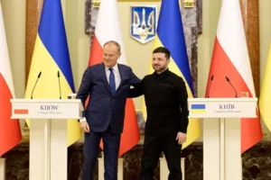 Дональд Туск і Володимир Зеленський на зустрічі в Києві щодо підтримки України