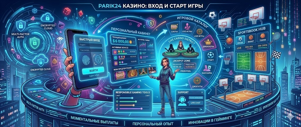 Вход и старт игры в казино Parik24